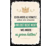 vianmo Cartel de madera 30x20 cm Ich bin anders als vermutet Deco Regalo Letrero