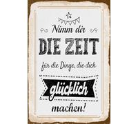 vianmo Cartel de madera 30x20 cm Nimm dir Zeit für Dinge, die dich glücklich machen Deco Regalo Letrero