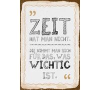vianmo Cartel de madera 30x20 cm Zeit hat man nicht. Die nimmt man sich Deco Regalo Letrero