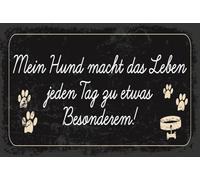 vianmo Cartel de madera 30x40 cm Mein Hund leben besonders Schild Deco Regalo Letrero