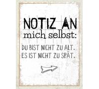 vianmo Cartel de madera, 40 x 30 cm, diseño con texto en alemán "Notiz an mich selbst nicht zu älspäte"