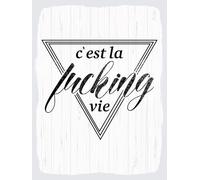 vianmo Cartel de madera 40x30 cm cést la fucking vie weißes Deko Schild Deco Regalo Letrero