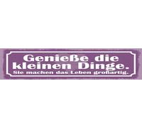 vianmo Cartel de madera de 10 x 46 cm con texto en alemán "Genieße die kleine Dinge Deko Geschenk Schild