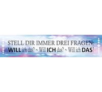 vianmo Cartel de madera de 10 x 46 cm con texto en alemán "Stell dir 3 Fragen will ich das Deko Geschenk Schild