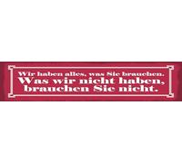 vianmo Cartel de madera de 10 x 46 cm con texto en alemán "Wir haben alles was Sie brauchen Deko Geschenk Schild