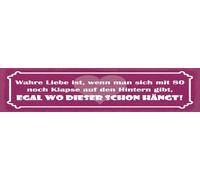 vianmo Cartel de madera de 10 x 46 cm, texto en alemán "Verhre Liebe ist wenn man sich mit 80 noch Deko Geschenk Schild