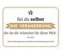 vianmo Cartel de madera de 30 x 40 cm con texto en alemán "Sei du selbst die Veränderung, die du dir wünscht du dir wünscht Deko Geschenk Schild