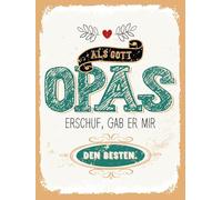 vianmo Cartel de madera de 40 x 30 cm con texto en alemán "Als Gott Opas erschuf, gab er mir den Besten Schild Deko Geschenk Schild