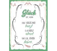 vianmo Cartel de madera de 40 x 30 cm con texto en alemán "Glück ist wenn der Verstand tanzt Deko Geschenk Schild