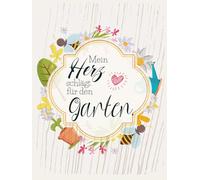 vianmo Cartel de madera de 40 x 30 cm con texto en alemán "Mein Herz schlagt für den Garten Deko Geschenk Schild
