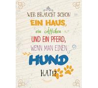 vianmo Cartel de madera de 40 x 30 cm con texto en alemán "Wer braucht schon ein Haus ein Monffchen und ein Pferd Deko Geschenk Schild