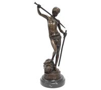 vianmo Escultura de bronce, figura de bronce, la victoria de David sobre Goliat