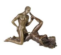 vianmo Escultura de bronce figura grupo estatua erótica pareja desnudo hombre mujer acto amor lujuria