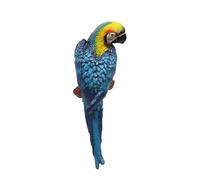 vianmo Figura de hierro fundido escultura azul colorido guacamayo pájaro loro derecho L 35,5 cm