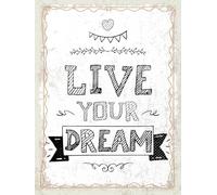 vianmo Placa decorativa de madera, 40 x 30 cm, con texto "Live Your Dream"