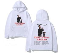 Viaopo Felpa con Cappuccio Street Style Casual Sport Sweatshirt Cantante Alex Warren Felpa con Cappuccio A Maniche Lunghe con Stampa Fantasia per Coppie XS-4XL-White||m