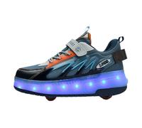 Viaoragiosa Zapatillas con Ruedas para NiñOs,Zapatillas Ruedas,Zapatillas Deportivas con Ruedas,Luz Que Cambia De Color Ajustable,Carga USB,Transpirable,para CumpleañOs