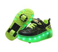 Viaoragiosa Zapatillas con Ruedas para NiñOs,Zapatillas Ruedas,Zapatillas Patines NiñA,Luz Que Cambia De Color Ajustable,con Dos Ruedas,Rueda Trasera AutomáTica,CumpleañOs