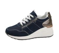 Viaoragiosa Zapatillas De Deporte Alta TalóN Plataforma,Sneakers De CuñA Interna para Mujer,Cierre con Cordones,Transpirable,para Adelgazar,Correr,Caminar,Casual,Deportivo,Footing
