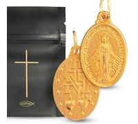 VIATHEO® Medalla Virgen Milagrosa Dorada - Medalla Cristiana Original para Devoción y Protección Diaria - Joyería Religiosa Elegante como Regalo Espiritual para Creyentes