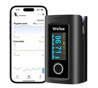 ViATOM Medidor de saturación de oxígeno para los dedos, aplicación Bluetooth, medición de saturación de oxígeno (SpO2), frecuencia cardíaca y PI, pantalla OLED giratoria, con pilas