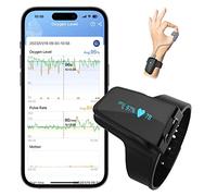 ViATOM Pulsioximetro Profesional con Bluetooth, Monitor de Sueño Portátil de Muñeca con Alarma, Medidor de Oxigeno en Sangre de Monitorización Continua con Informe Compartible