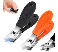 Vibbang 2 Piezas Cortaúñas Inclinadas y Curvadas Antisalpicaduras Con Apertura de Mandíbula Ancha Para Uñas Gruesas y de Los Pies (A)