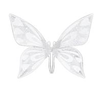 Vibbang Alas Mariposa Grande Alas de Hada, Alas de Mariposa Brillantes para Niña & Adultos, Alas de Hadas Alas de Elfo para Fiesta Navidad Halloween Carnaval (Blanco) (YQ-568)