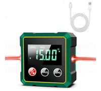 Vibbang Buscador de ángulos Digital magnético con láser electrónico, Herramienta de búsqueda de ángulos, Inclinómetro digital magnético con láser, visor de ángulos, nivel de burbuja