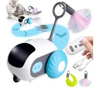 Vibbang Juguetes para Gatos, 2 Modos Interactivos, Rotación 360 Grados USB