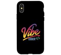 Vibe Coder Funny Gradient Dev Code Sintaxis Sarcástico Chill Carcasa para iPhone X/XS
