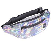Vibe Festival Gear Fanny Pack para Hombres y Mujeres - Muchos Estampados - Negro holográfico Plata Oro Lindo Bolsa de Cintura para Festival Rave Senderismo Correr Ciclismo