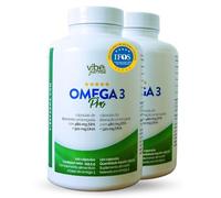 VIBEFARMA OMEGA 3 PRO Certificado IFOS 5 Estrellas 480 mg EPA y 320 mg DHA por Cápsula Aceite de Pescado Triglicérido Estándar Superior Alta Concentración Absorción Rápida Sin Reflujo 180 Cápsulas