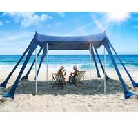 Vibemo Tienda de campaña de Playa, protección UPF50+ con 8 Sacos de Arena, 10 x 10 pies, Incluye Pala de Arena, estacas de Tierra y Postes de Estabilidad, toldo de Playa al Aire Libre para Camping,