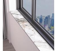 Vibeo Alfombrilla para el Alféizar de la Ventana Tapete para Alféizar de Ventana con Diseño de Mármol, Almohadilla Protectora de Cuero, Revestimiento Antipolvo Estrecho(Style B,120x35cm(47x14in))