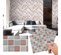 Vibeo Azulejos Adhesivos Azulejos de Mosaico Autoadhesivos, Baldosas Adhesivas para Salpicadero de 5 mm de Grosor, Pegatina Impermeable para Panel 3D para Techo/Pared(Style B,100 pcs)