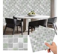 Vibeo Azulejos Adhesivos Azulejos de Mosaico Autoadhesivos, Baldosas Adhesivas para Salpicadero de 5 mm de Grosor, Pegatina Impermeable para Panel 3D para Techo/Pared(Style C,70 pcs)