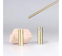 Vibeo Barandilla para Estantes Barandilla de Latón Macizo para Estantes y Armarios, Barandilla de Seguridad para Estantes con 2 Barrotes, Barra Metálica de Seguridad Corta(Style A,44cm/17.3in)