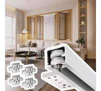 Vibeo Kit Puerta Corredera Oculta Herrajes Puertas Correderas Plegables con Bisagras, Riel para 3 Puertas Correderas Tipo Granero, Kit de Riel de Aluminio para Puertas Plegables(65in/165cm)