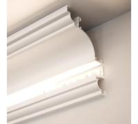 Vibeo Moldura para Tira LED Iluminación de Techo con Molduras de Corona, Iluminación Ambiental de Aluminio con Acento, Tiras de Luces LED con Riel para Carcasa de Moldura(1.2m(3.9ft))