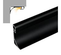 Vibeo Moldura para Tira LED Moldura de Techo LED con Difusor, Iluminación Indirecta Lineal LED para Tiras de 8 mm, Perfil de Aluminio para Cornisa de Pared/Techo(Black,3.0m(9.8ft))