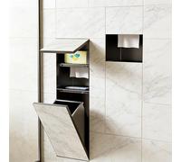 Vibeo Portarrollos Empotrable Portarrollos de Papel Higiénico Empotrado Alicatable, Nicho de Pared Impermeable con Repisa para Teléfono, Portarrollos Oculto para Baño