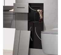 Vibeo Portarrollos Empotrable Soporte Metálico Empotrado para Papel Higiénico, Armario Empotrado Impermeable, Portarrollos con Compartimento Multifuncional