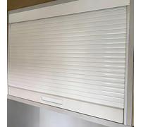 Vibeo Puerta Enrollable Kit de Armario con Puerta de Persiana y Riel, Puerta Enrollable Blanca de 50-90 cm de Ancho, Puerta Retráctil a Medida para Armario de Cocina(28x20in(71.1x50.8cm))