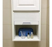 Vibeo Puerta Enrollable Puerta Corrediza Curva de Persiana para Armario, Puerta Enrollable Pequeña para Baño, Persiana de Plástico con Tirador y Riel Expuesto(75x70cm(29.5x27.6in))