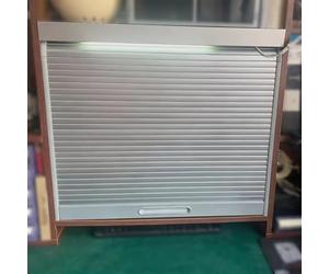 Vibeo Puerta Enrollable Puerta de Persiana con Riel Guía y Manija, Puertas de Armario Enrollables Que Ahorran Espacio, Kit de Puerta Corrediza Tipo Acordeón para Cocina(30x26in(76.2x66cm))