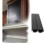 Vibeo Puerta Enrollable Puerta de Persiana Negra para Armario de Cocina, Kit de Puerta Enrollable Abatible con Tirador, Persianas Acordeon para Armarios Retráctil(55x65cm(21.7x25.6in))