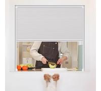 Vibeo Puerta Enrollable Puerta de Persiana Plegable para Cocina, Puertas de Armario Enrollables de Tela Blanca y Abatibles, Puerta Tipo Acordeón Retráctil Ancha(110x70cm(43.3x27.6in))