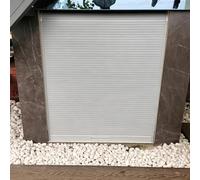 Vibeo Puerta Enrollable Puertas Gabinete Enrollables Blancas con Guías Curvas y Tirador, 50-100 cm Puerta Enrollable Descendente Alta, Kit Puerta Enrollable Deslizante(70x80cm(27.6x31.5in))