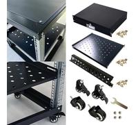 Vibeo Rack de Red Abierto Rack de Servidores de Marco Abierto con Cajón con Cerradura de 2U, 9 12 15 18 22 24U Rack de Red Móvil Rodante, Rack para Equipos Informáticos(12U,D 72.3cm (28 1/2"))